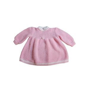 Pink vintage size 12 months sweater dress pink white soft